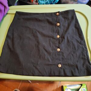 No-brand Black mini corduroy skirt with button* Labeled as Large